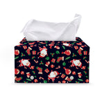 Cute Merry Christmas Pattern Print Leather Tissue Box Cover