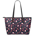 Cute Merry Christmas Pattern Print Leather Tote Bag With Zipper