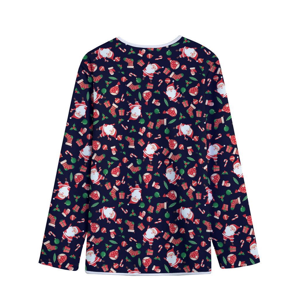 Cute Merry Christmas Pattern Print Long Sleeve Short Coat