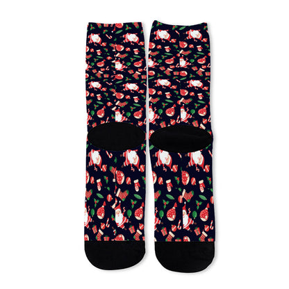 Cute Merry Christmas Pattern Print Long Socks