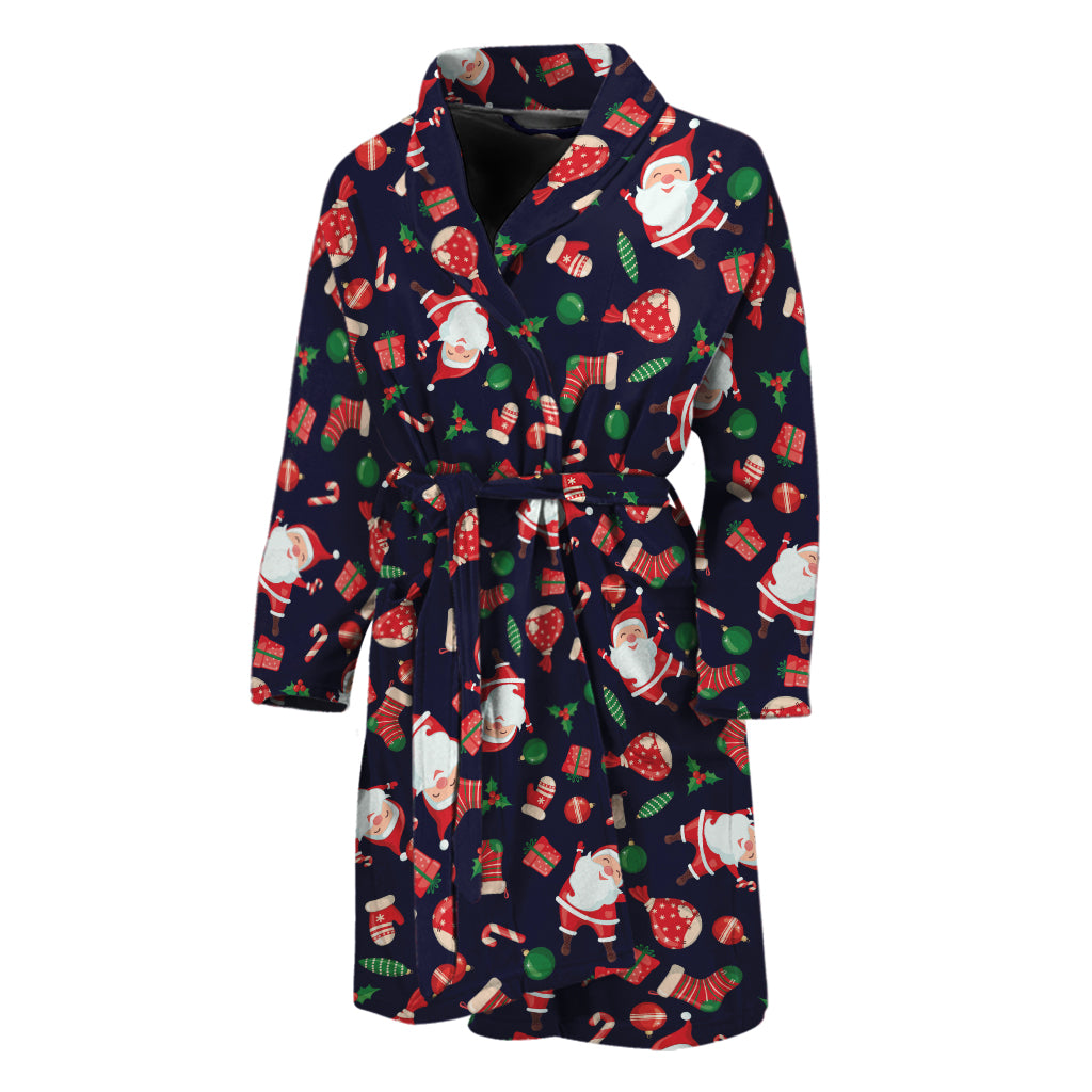 Cute Merry Christmas Pattern Print Men's Bathrobe