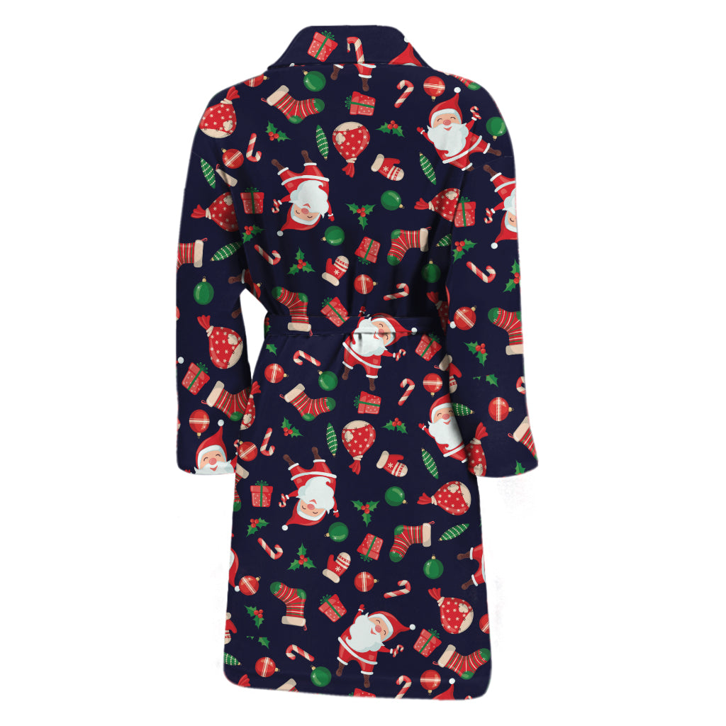 Cute Merry Christmas Pattern Print Men's Bathrobe