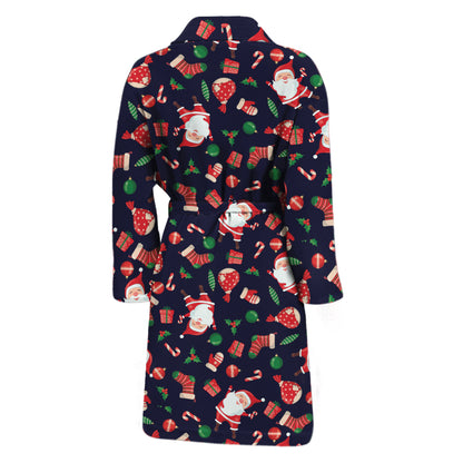 Cute Merry Christmas Pattern Print Men's Bathrobe