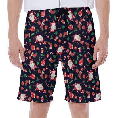Cute Merry Christmas Pattern Print Men's Beach Shorts