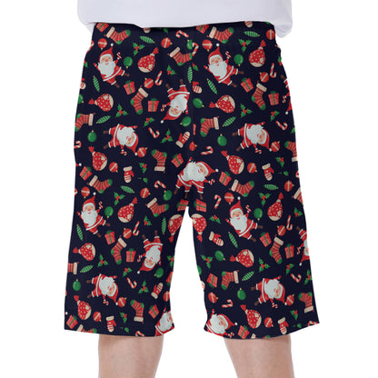 Cute Merry Christmas Pattern Print Men's Beach Shorts
