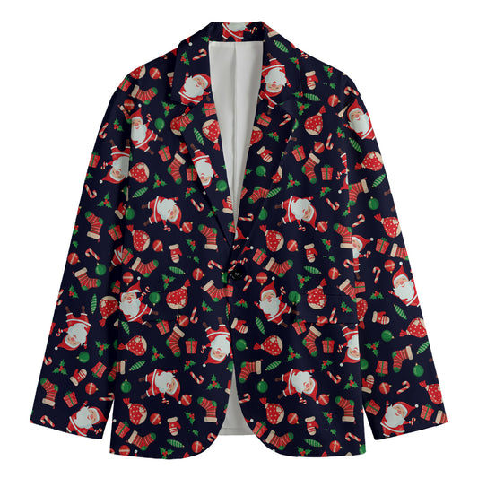 Cute Merry Christmas Pattern Print Men's Blazer