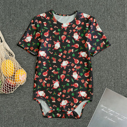 Cute Merry Christmas Pattern Print Men's Bodysuit