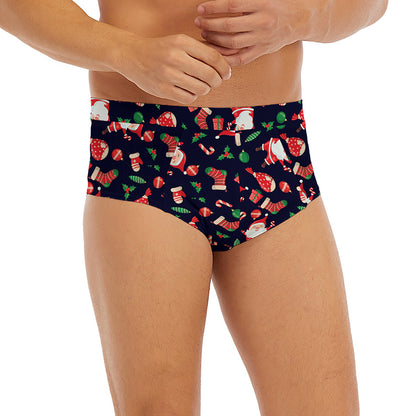 Cute Merry Christmas Pattern Print Men's Briefs