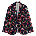 Cute Merry Christmas Pattern Print Men's Cotton Blazer