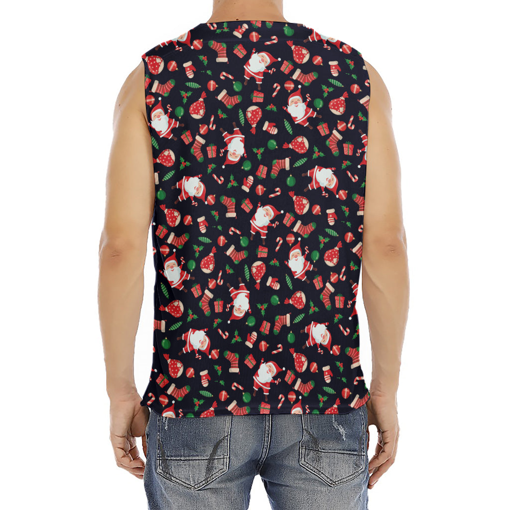 Cute Merry Christmas Pattern Print Men's Fitness Tank Top