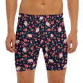 Cute Merry Christmas Pattern Print Men's Long Boxer Briefs