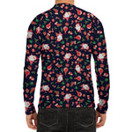 Cute Merry Christmas Pattern Print Men's Long Sleeve Rash Guard