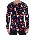 Cute Merry Christmas Pattern Print Men's Long Sleeve T-Shirt