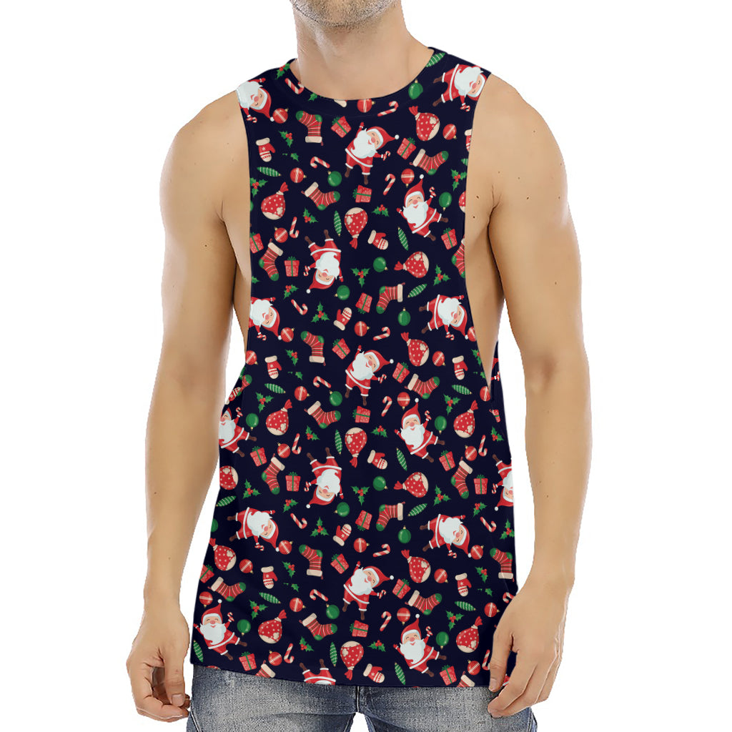 Cute Merry Christmas Pattern Print Men's Muscle Tank Top
