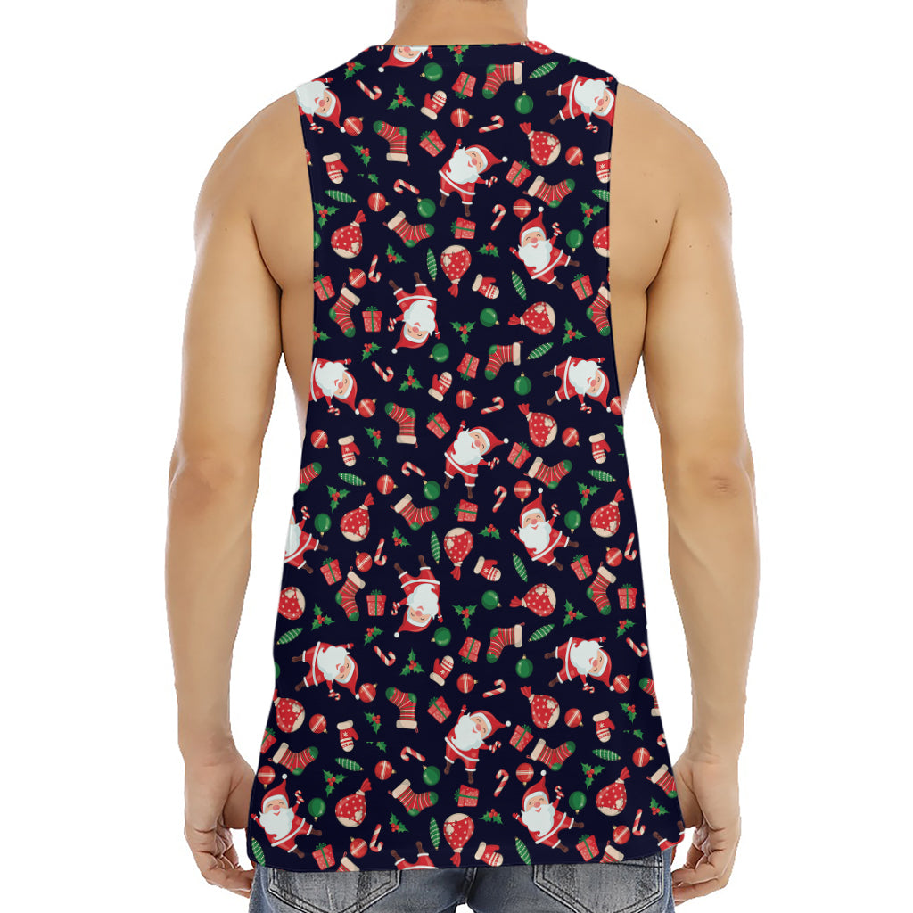 Cute Merry Christmas Pattern Print Men's Muscle Tank Top