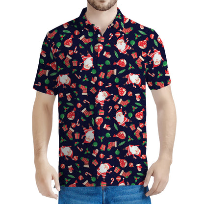 Cute Merry Christmas Pattern Print Men's Polo Shirt