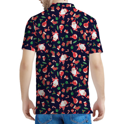Cute Merry Christmas Pattern Print Men's Polo Shirt