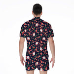 Cute Merry Christmas Pattern Print Men's Rompers