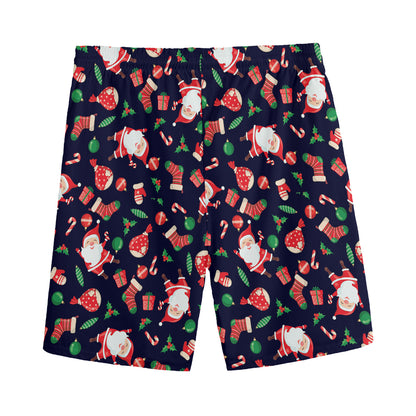 Cute Merry Christmas Pattern Print Men's Sports Shorts