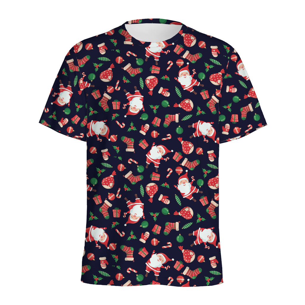 Cute Merry Christmas Pattern Print Men's Sports T-Shirt