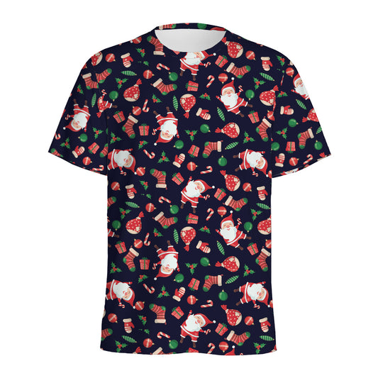 Cute Merry Christmas Pattern Print Men's Sports T-Shirt