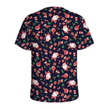 Cute Merry Christmas Pattern Print Men's Sports T-Shirt