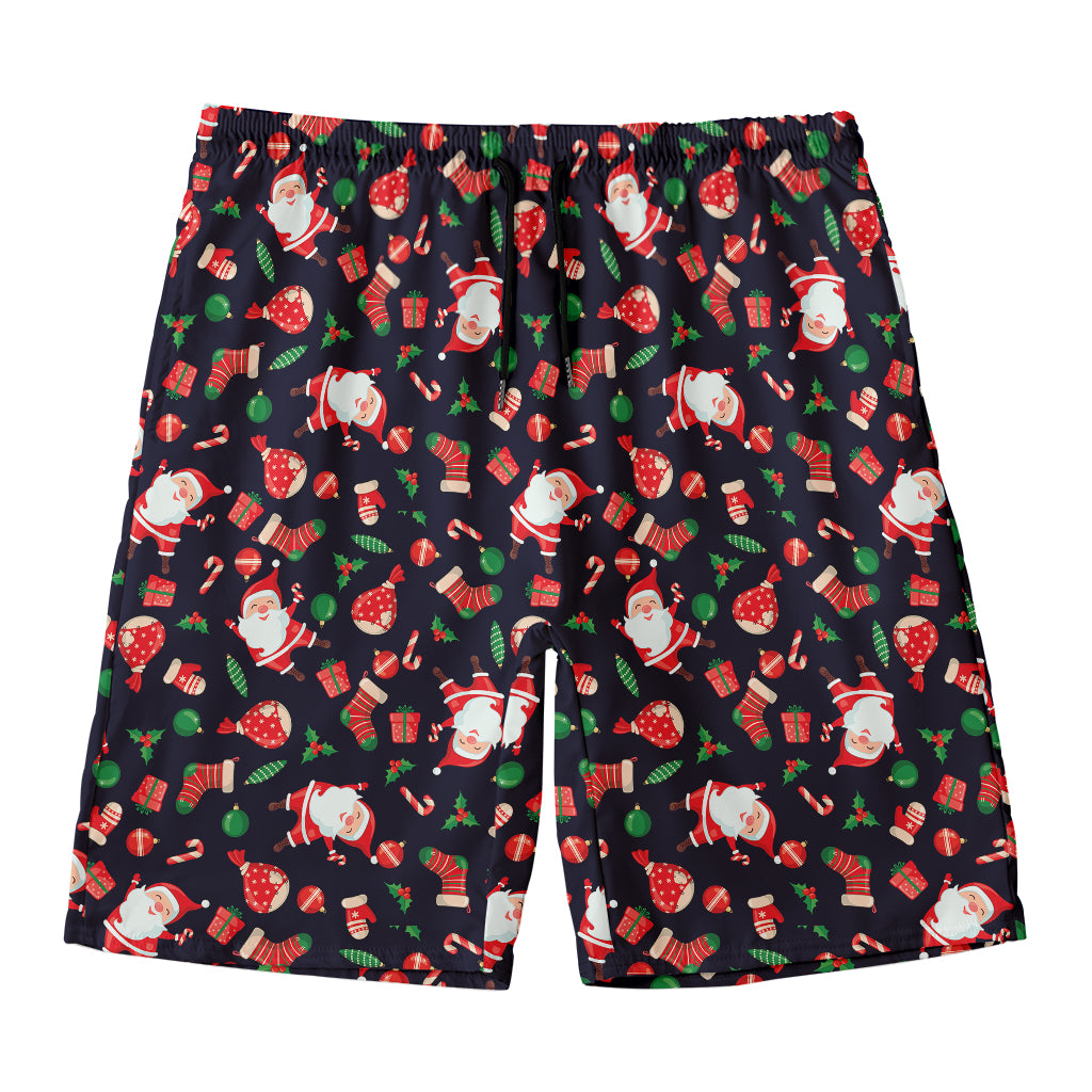 Cute Merry Christmas Pattern Print Men's Swim Trunks