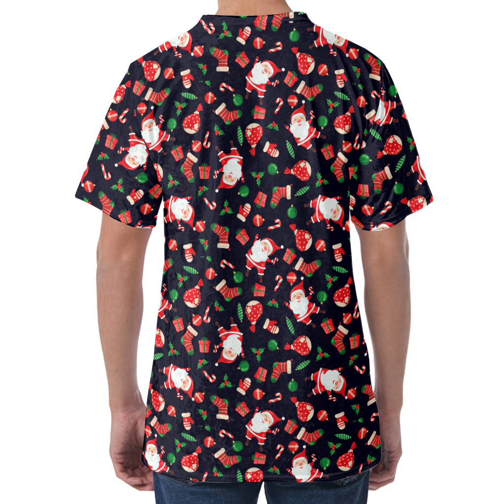 Cute Merry Christmas Pattern Print Men's Velvet T-Shirt