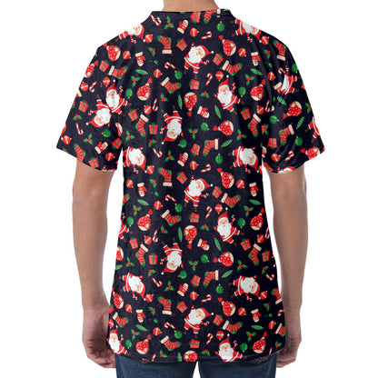 Cute Merry Christmas Pattern Print Men's Velvet T-Shirt
