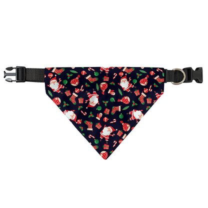 Cute Merry Christmas Pattern Print Over The Collar Dog Bandana