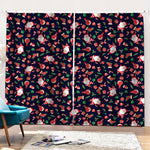 Cute Merry Christmas Pattern Print Pencil Pleat Curtains