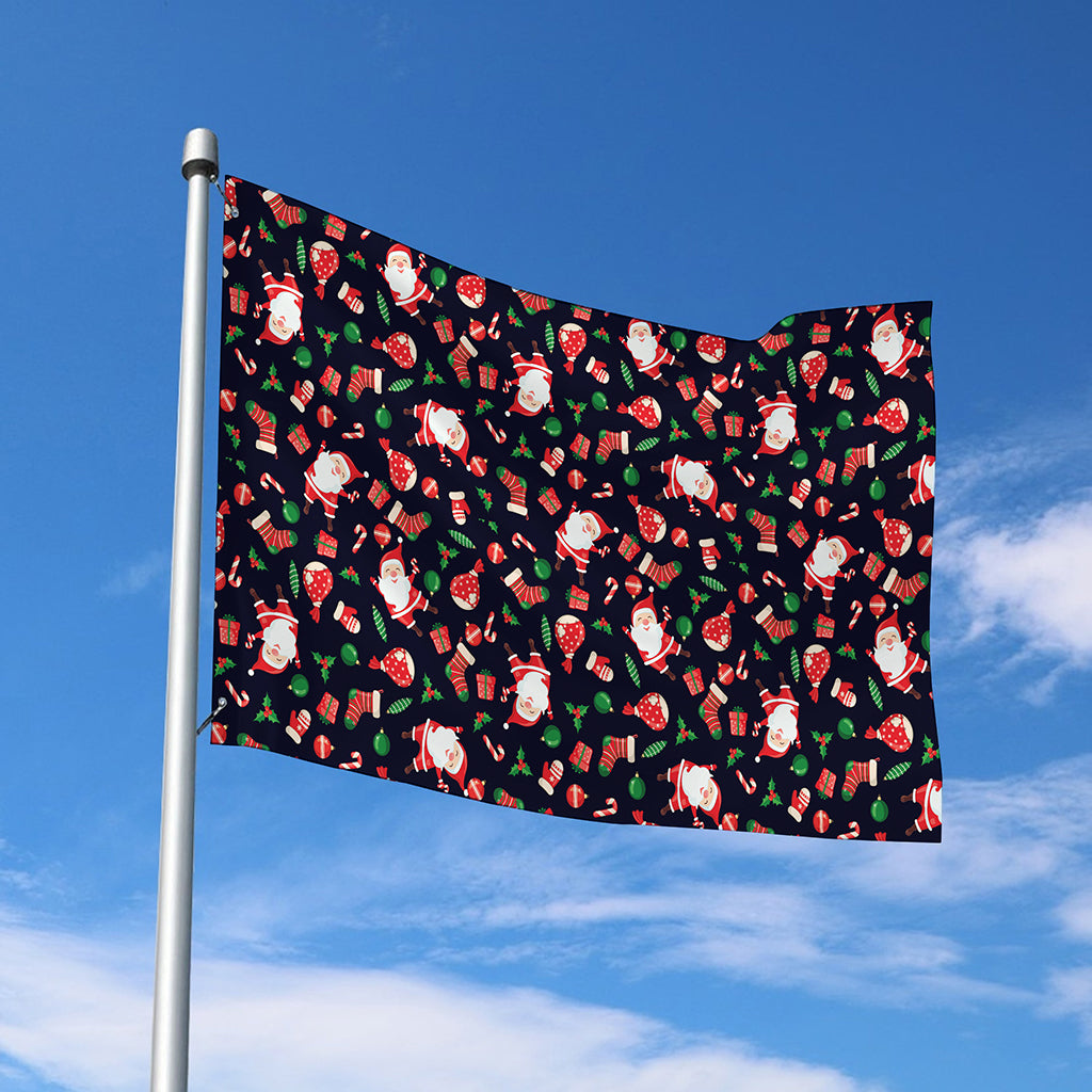 Cute Merry Christmas Pattern Print Polyester Flag
