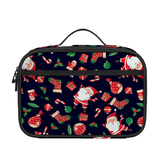 Cute Merry Christmas Pattern Print Portable Lunch Bag