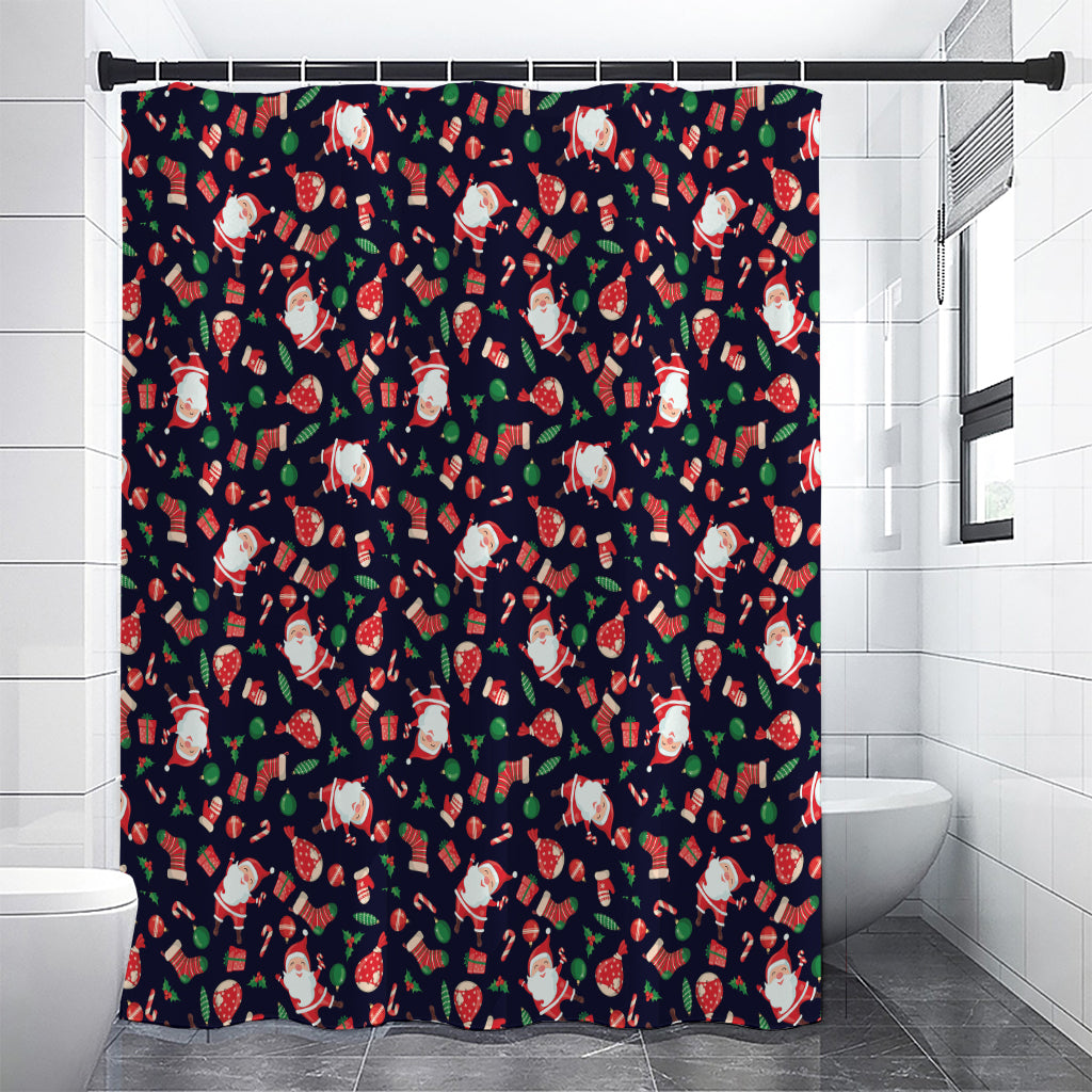 Cute Merry Christmas Pattern Print Premium Shower Curtain