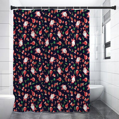 Cute Merry Christmas Pattern Print Premium Shower Curtain
