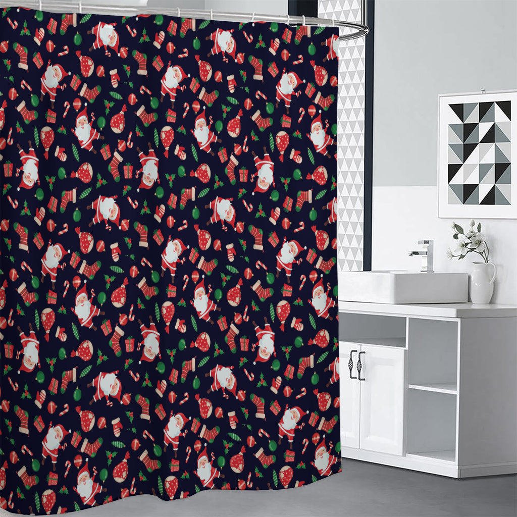 Cute Merry Christmas Pattern Print Premium Shower Curtain