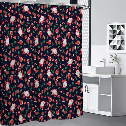 Cute Merry Christmas Pattern Print Premium Shower Curtain