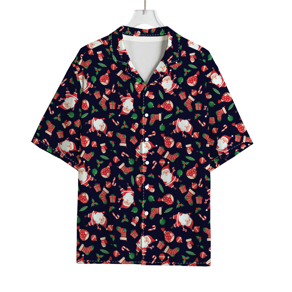 Cute Merry Christmas Pattern Print Rayon Hawaiian Shirt
