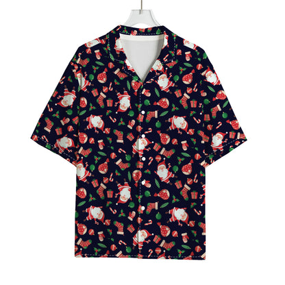 Cute Merry Christmas Pattern Print Rayon Hawaiian Shirt