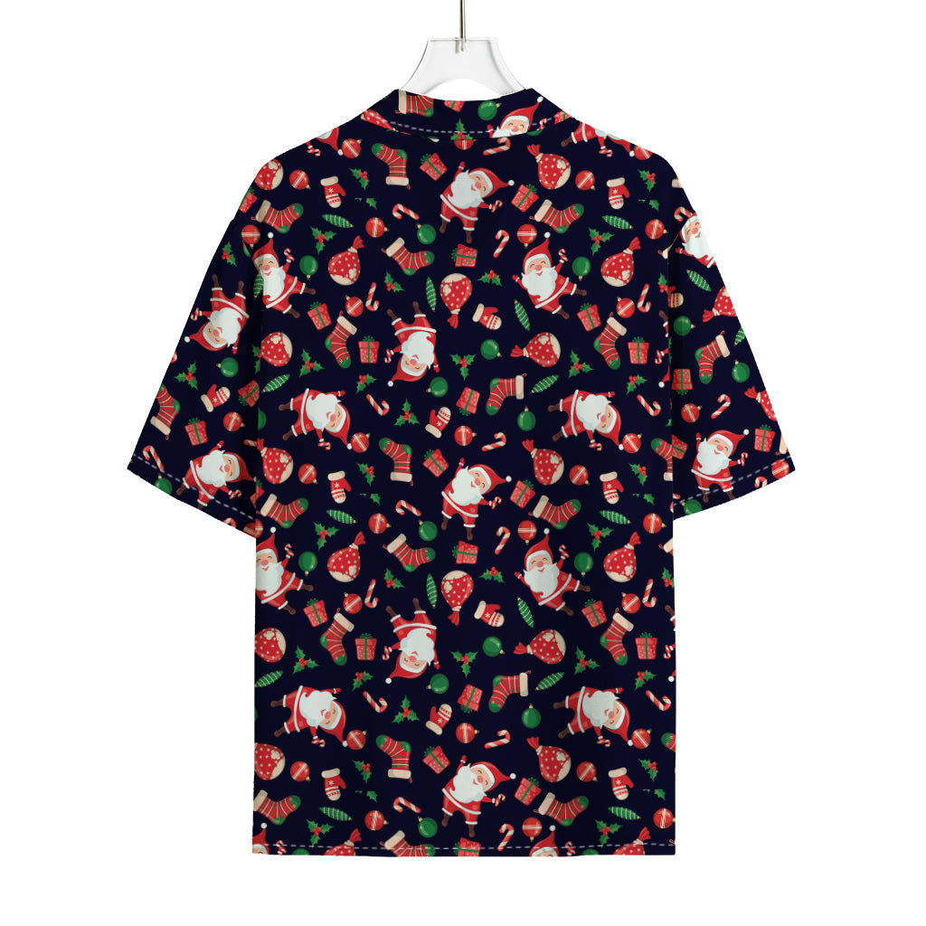 Cute Merry Christmas Pattern Print Rayon Hawaiian Shirt