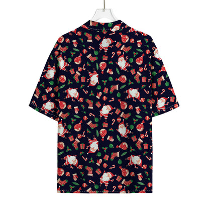 Cute Merry Christmas Pattern Print Rayon Hawaiian Shirt