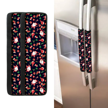 Cute Merry Christmas Pattern Print Refrigerator Handle Covers