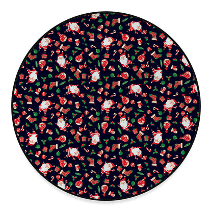 Cute Merry Christmas Pattern Print Round Floor Mat