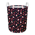 Cute Merry Christmas Pattern Print Round Laundry Basket