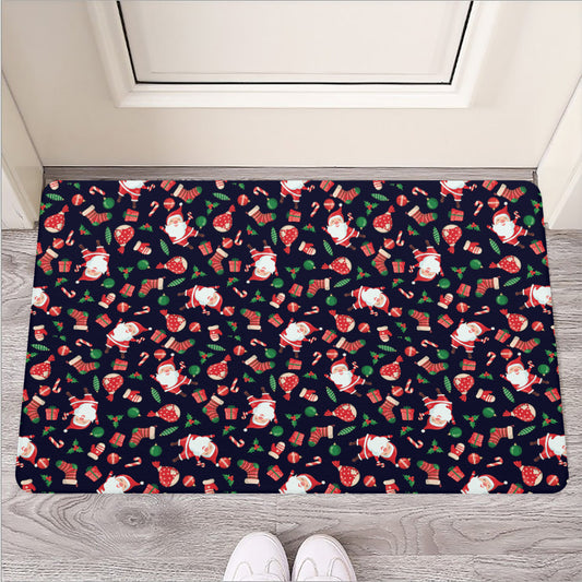 Cute Merry Christmas Pattern Print Rubber Doormat