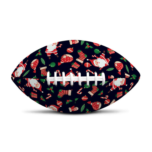 Cute Merry Christmas Pattern Print Rugby Ball