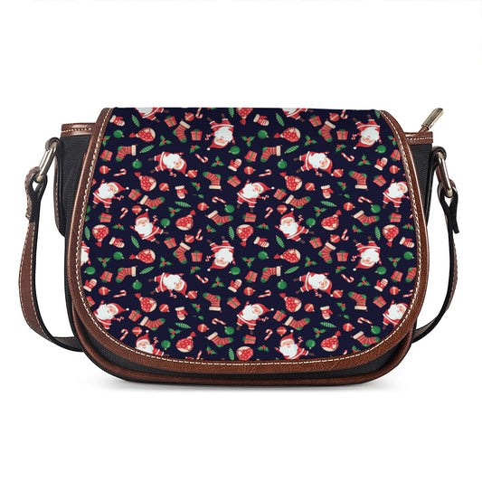 Cute Merry Christmas Pattern Print Saddle Bag