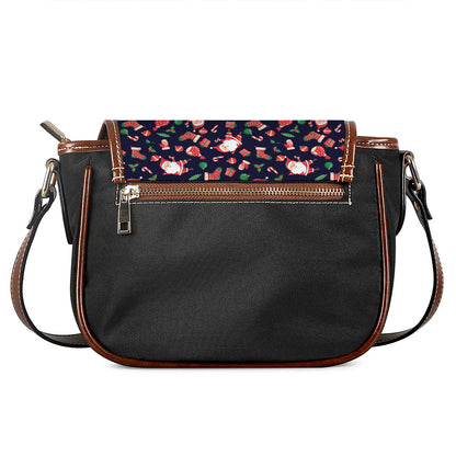 Cute Merry Christmas Pattern Print Saddle Bag