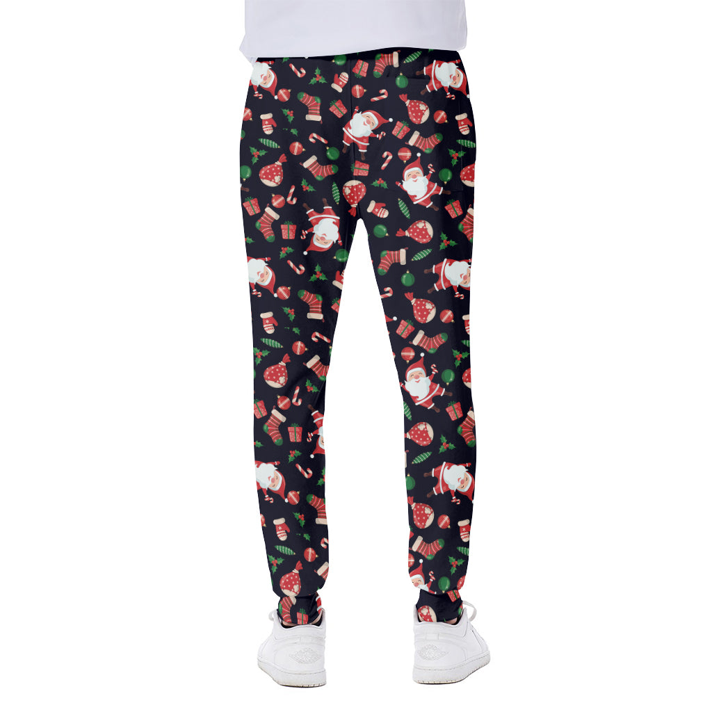 Cute Merry Christmas Pattern Print Scuba Joggers