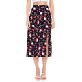 Cute Merry Christmas Pattern Print Side Slit Midi Skirt